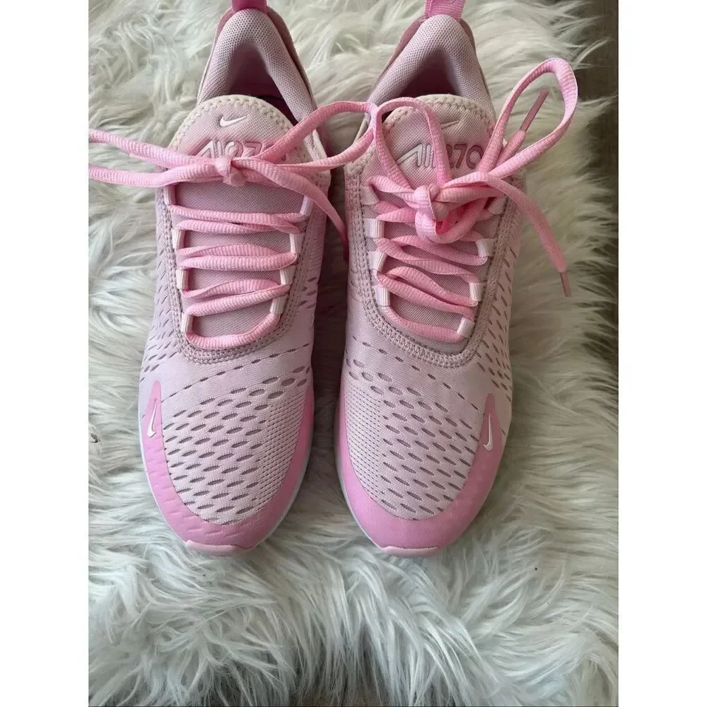 Nike Air Max 270 GS Pink Foam White Sneakers Size 7Y CV9645-600
